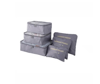 Θήκες οργάνωσης ταξιδίου γκρι σετ 6 τεμαχίων Θήκες οργάνωσης ταξιδίου γκρι σετ 6 τεμαχίων
