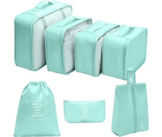 Θήκες οργάνωσης ταξιδίου γαλάζιο σετ 8 τεμαχίων Θήκες οργάνωσης ταξιδίου γαλάζιο σετ 8 τεμαχίων