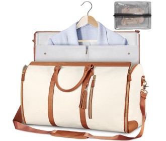 Σακ βουαγιάζ δερματίνη μπεζ Υ31,75x52,07x25,4εκ