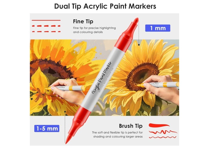 Μαρκαδόροι ακρυλικοί διπλής μύτης σετ 60τμχ. Μαρκαδόροι ακρυλικοί διπλής μύτης σετ 60τμχ.