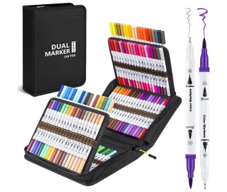 Μαρκαδόροι διπλής μύτης σετ 120τμχ.