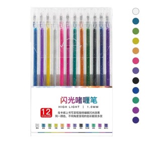 Μαρκαδόροι glitter σετ 12τμχ.