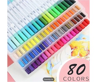 Μαρκαδόροι διπλής μύτης σετ 80τμχ. Μαρκαδόροι διπλής μύτης σετ 80τμχ.