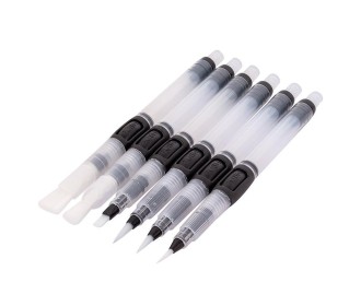 Πινέλα με Δοχείο Νερού για Ακουαρέλα σετ 6 τεμ με διάφορες μύτες. Πινέλα με Δοχείο Νερού για Ακουαρέλα σετ 6 τεμ με διάφορες μύτες.