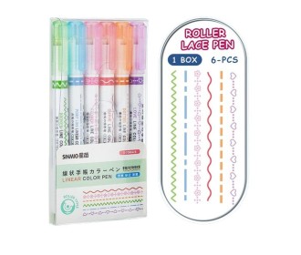 Μαρκαδόροι roller διαφορετικά σχέδια σετ 6τμχ.