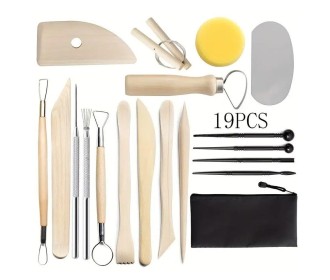Ξύλινα εργαλεία πηλού σετ 19 τεμ.	 Ξύλινα εργαλεία πηλού σετ 19 τεμ.