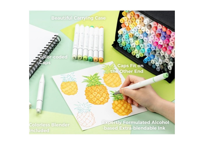 Alcohol Markers διπλής μύτης σετ 120 τεμ. Alcohol Markers διπλής μύτης σετ 120 τεμ.