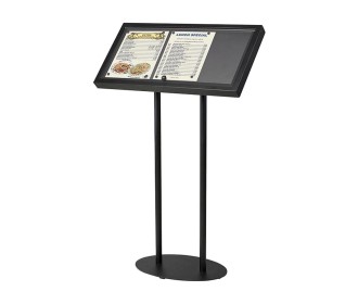 Σταντ παρουσίασης 3xA4 μαύρος μεταλλικός με καπάκι Υ123x76x38εκ.