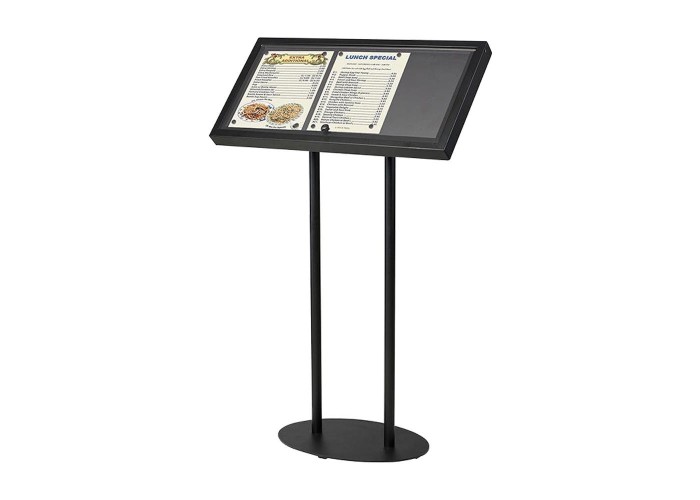 Σταντ παρουσίασης 3xA4 μαύρος μεταλλικός με καπάκι Υ123x76x38εκ.