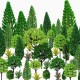 Δεντράκια μακέτας πλαστικά πράσινα σετ 60τμχ.