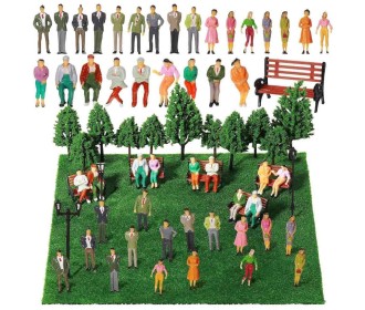 Φιγούρες δεντράκια μακέτας πλαστικά σετ 55τμχ.