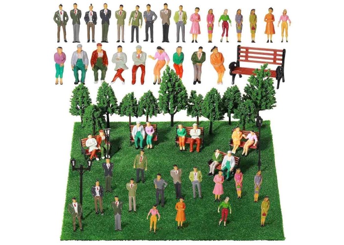 Φιγούρες δεντράκια μακέτας πλαστικά σετ 55τμχ.