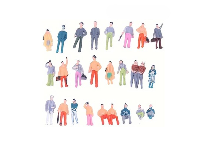 Φιγούρες μακέτας πλαστικές πολύχρωμες 1:75 σετ 100τμχ. Φιγούρες μακέτας πλαστικές πολύχρωμες 1:75 σετ 100τμχ.