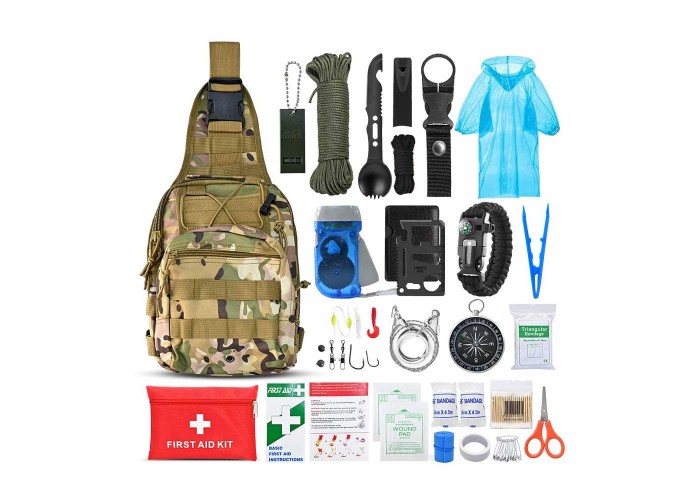 Σακίδιο επιβίωσης με εξοπλισμό και φαρμακείο πρώτων βοηθειών σετ 40τμχ. Σακίδιο επιβίωσης με εξοπλισμό και φαρμακείο πρώτων βοηθειών σετ 40τμχ.