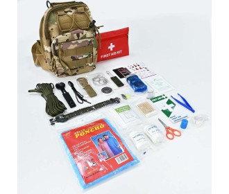Σακίδιο επιβίωσης με εξοπλισμό και φαρμακείο πρώτων βοηθειών σετ 40τμχ. Σακίδιο επιβίωσης με εξοπλισμό και φαρμακείο πρώτων βοηθειών σετ 40τμχ.