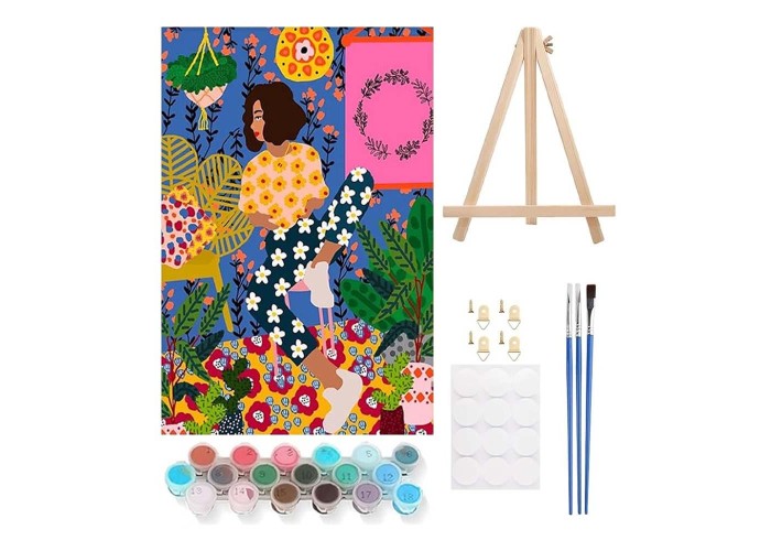 Ζωγραφική με αριθμούς σε καμβά γυναίκες 20x30εκ. σετ 4τμχ.