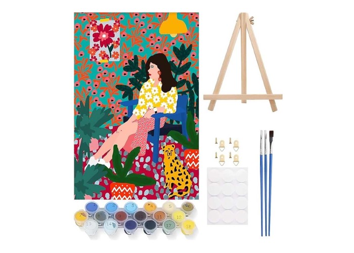 Ζωγραφική με αριθμούς σε καμβά γυναίκες 20x30εκ. σετ 4τμχ.