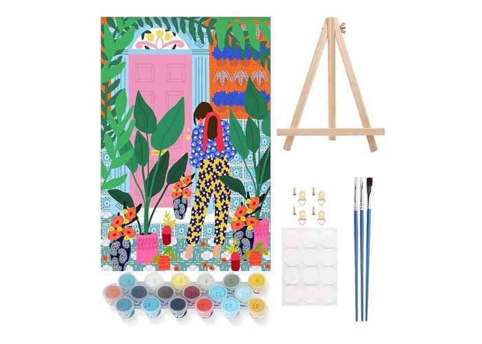 Ζωγραφική με αριθμούς σε καμβά γυναίκες 20x30εκ. σετ 4τμχ.