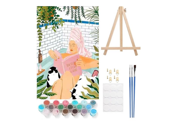 Ζωγραφική με αριθμούς σε καμβά κήπος 20x30εκ. σετ 4τμχ.