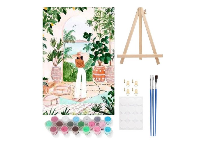 Ζωγραφική με αριθμούς σε καμβά κήπος 20x30εκ. σετ 4τμχ.