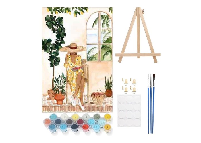 Ζωγραφική με αριθμούς σε καμβά κήπος 20x30εκ. σετ 4τμχ.