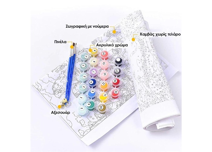 Ζωγραφική με αριθμούς σε καμβά ανθός 40x50εκ.