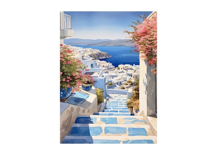 Ζωγραφική με αριθμούς σε καμβά νησί 40x50εκ.