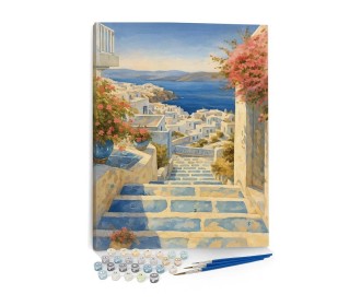 Ζωγραφική με αριθμούς σε καμβά νησί 40x50εκ.