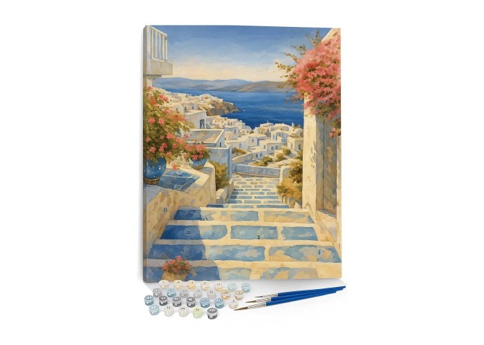 Ζωγραφική με αριθμούς σε καμβά νησί 40x50εκ.