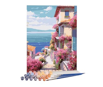 Ζωγραφική με αριθμούς σε καμβά βουκαμβίλια 40x50εκ. Ζωγραφική με αριθμούς σε καμβά βουκαμβίλια 40x50εκ.