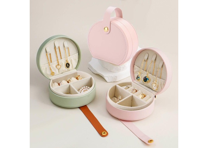 Θήκη κοσμημάτων μικρή γαλάζιο PU Υ5x10x9εκ.