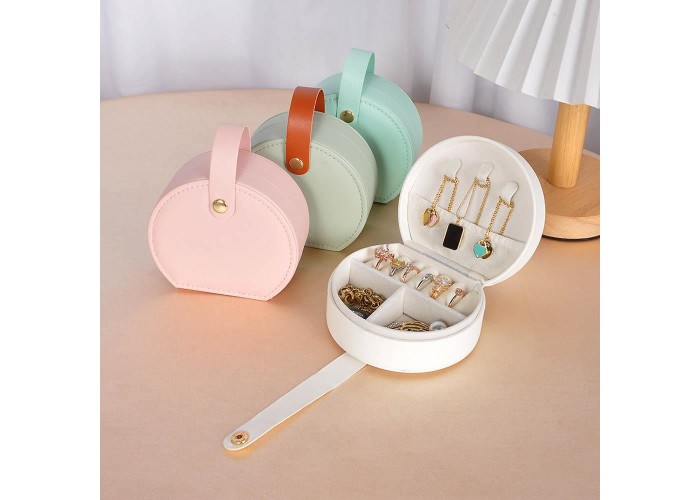 Θήκη κοσμημάτων μικρή γαλάζιο PU Υ5x10x9εκ.