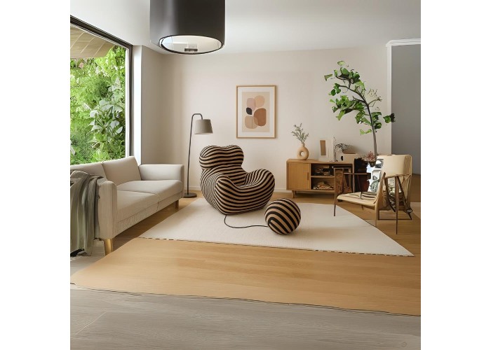 Compressed πολυθρόνα Nextdeco ριγέ μαύρο-μπεζ 102x120xΥ92εκ. Compressed πολυθρόνα Nextdeco ριγέ μαύρο-μπεζ 102x120xΥ92εκ.