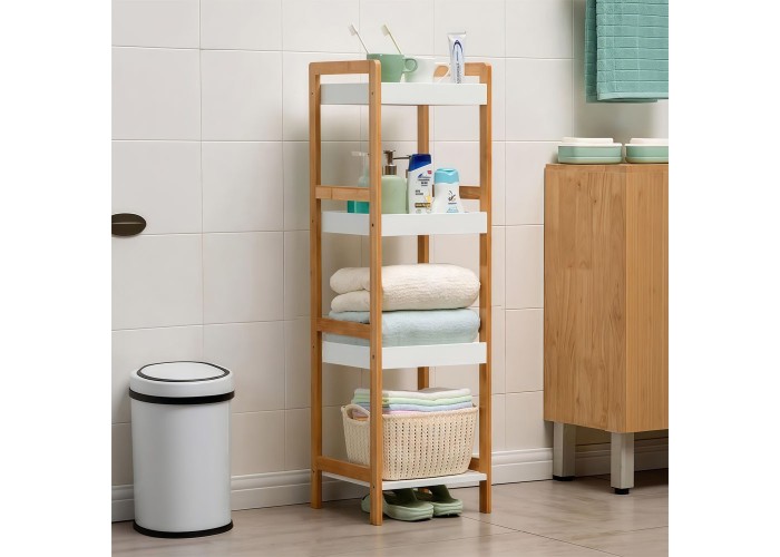 Ραφιέρα 4 επιπέδων Nextdeco μπαμπού Υ98x35x30εκ