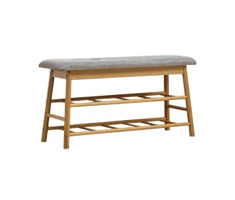 Παπουτσοθήκη - σκαμπό - πάγκακι Nextdeco μπαμπού Υ44x90x27εκ.