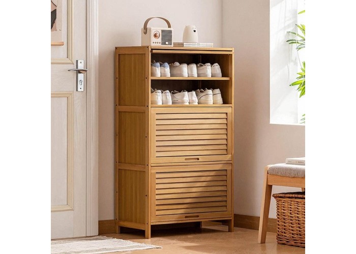 Παπουτσοθήκη 7 επιπέδων Nextdeco μπαμπού Υ106x60x32εκ. μικρή