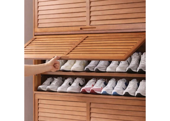 Παπουτσοθήκη 7 επιπέδων Nextdeco μπαμπού Υ106x60x32εκ. μικρή