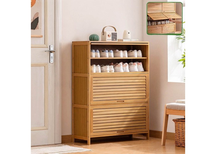 Παπουτσοθήκη 7 επιπέδων Nextdeco μπαμπού Υ106x80x32εκ. μεσαία