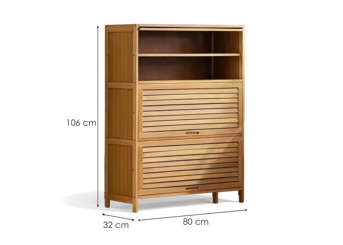 Παπουτσοθήκη 7 επιπέδων Nextdeco μπαμπού Υ106x80x32εκ. μεσαία