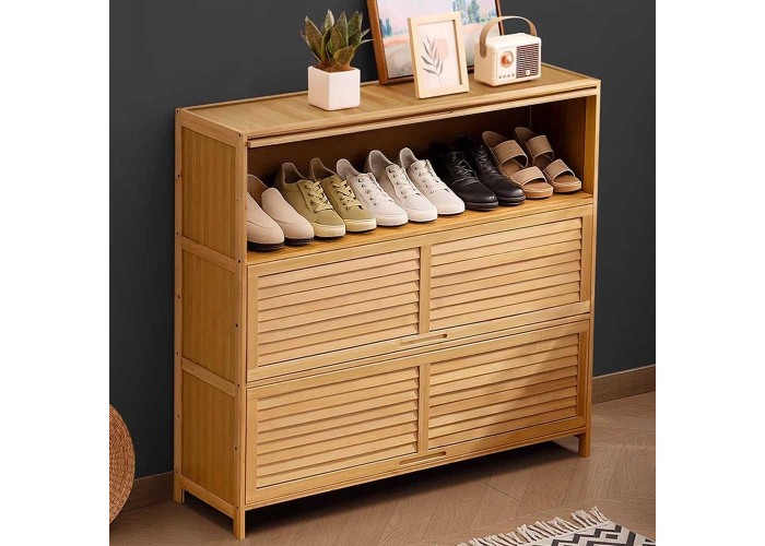 Παπουτσοθήκη 7 επιπέδων Nextdeco μπαμπού Υ106x110x32εκ. μεγάλη