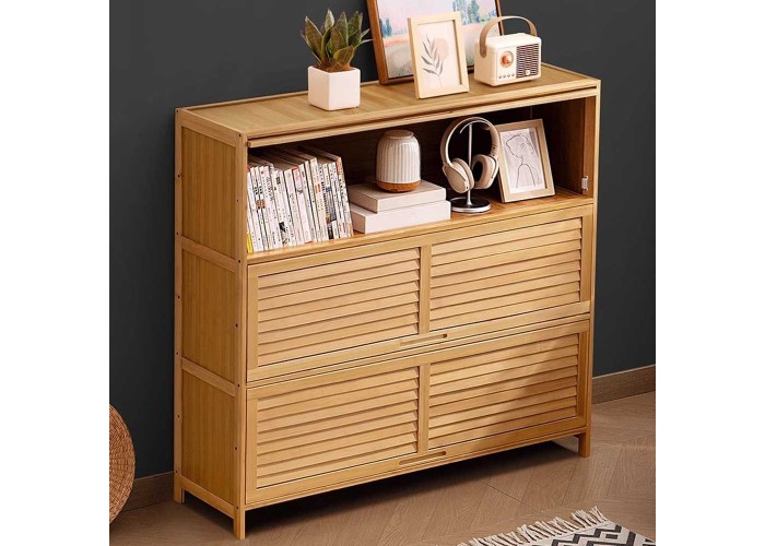 Παπουτσοθήκη 7 επιπέδων Nextdeco μπαμπού Υ106x110x32εκ. μεγάλη