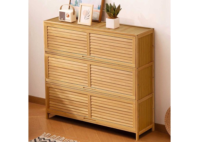 Παπουτσοθήκη 7 επιπέδων Nextdeco μπαμπού Υ106x110x32εκ. μεγάλη