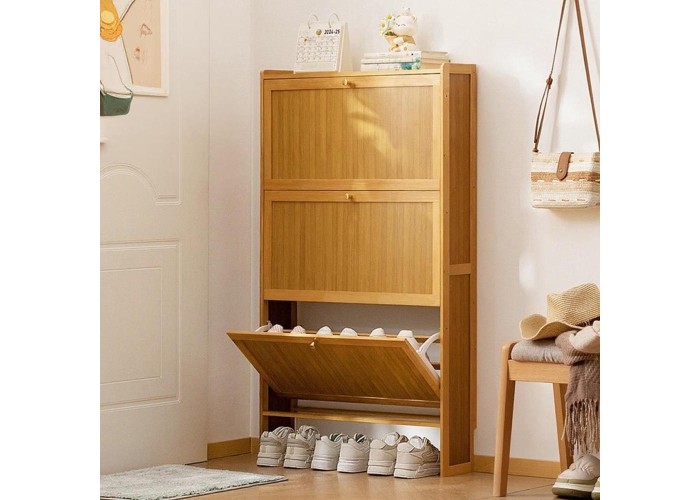 Παπουτσοθήκη με 3 πόρτες Nextdeco μπαμπού Υ120x50x17εκ. μικρή Παπουτσοθήκη με 3 πόρτες Nextdeco μπαμπού Υ120x50x17εκ. μικρή