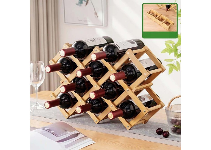 Κάβα κρασιών Nextdeco μπαμπού 10 φιαλών Υ32x48x13εκ.