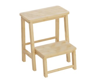 Σκάλα - σκαμπό Nextdeco μπαμπού Υ52x43x48εκ.