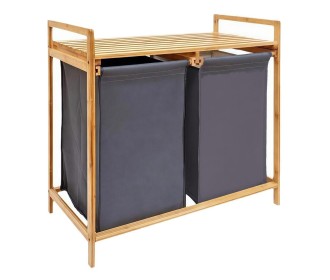 Καλάθι απλύτων διπλό Nextdeco μπαμπού Υ70x67x36.5εκ.