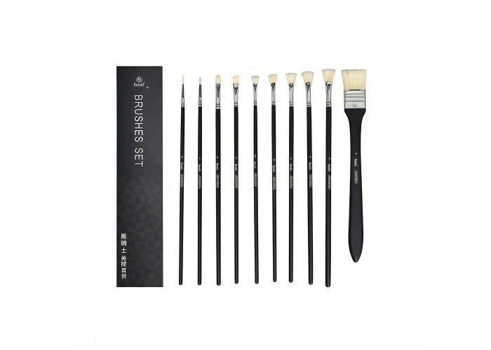 Πινέλα ζωγραφικής μακριά λαβή σετ 10 τεμαχίων Πινέλα ζωγραφικής μακριά λαβή σετ 10 τεμαχίων