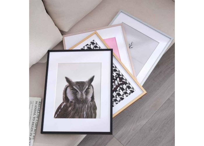 Κορνίζα τοίχου μεταλλική ασημί με ακρυλικό τζάμι 40x30εκ.