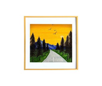 Κορνίζα τοίχου μεταλλική χρυσή με ακρυλικό τζάμι 40x40εκ.