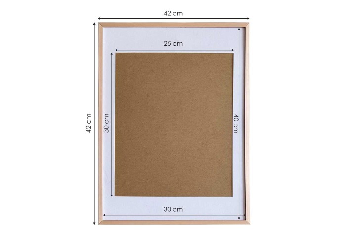 Κορνίζα τοίχου μεταλλική ροζ-χρυσή με ακρυλικό τζάμι 40x30εκ.